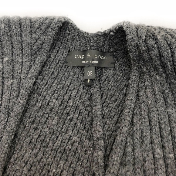 Rag & Bone Blithe Merino Wool Poncho Gray - Picture 3 of 4